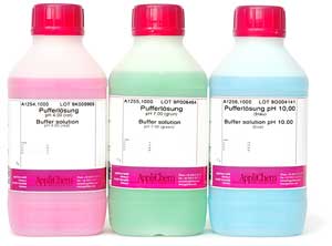 Puffer-Set II (farbcodiert)(je 2x pH 4.00 +pH7.00+pH10.0)