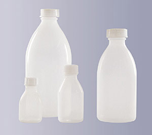 Enghalsflasche PE (Polyethylen) natur mit Schraubverschluss