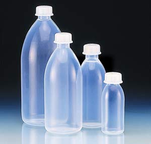 Enghalsflasche PFA transparent mit Schraubverschluss<br>Laborbedarf, Lagerung,Plastikflaschen
