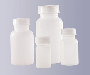 Weithalsflasche PE (Polyethylen) transparent mit Schraubverschluss<br>Laborbedarf, Lagerung,Plastikflaschen