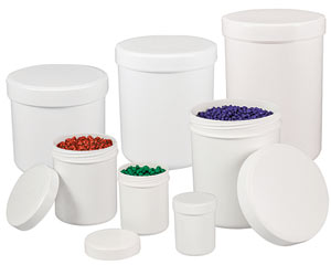 Mehrzweckdosen PP, ideal rund, mit Schraubdeckel<br>Multipurpose containers, PP, white, with screw-cap<br>Laborbedarf, Lagerung,Runddosen