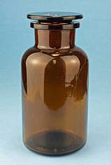 Standflaschen Weithals (Braunglas) <br>Bottles, wide neck, with glass stopper, amber glass<br>Laborbedarf,laborglas,Laborflaschen