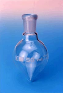 Spitzkolben Borosilikatglas 3.3 mit NS</p>Flask, pear shaped, 5-250 ml, ST </p>/p>Laborbedarf,Laborglas,Glasbauteile,Kolben,Spitzkolben NS