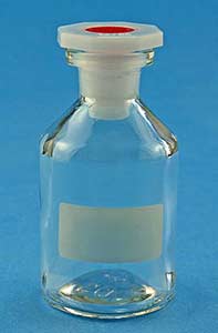 Mattschild-Steilbrustflaschen 50 ml<br>Bottles, narrow neck with frosted label<br>Laborbedarf,Laborglas, Laborflaschen