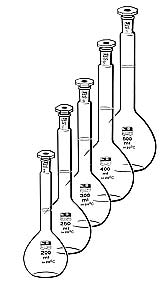 Messkolben mit Normalschliff und NS-PE-Stopfen Klasse B DIN EN ISO 1042 (Duran-Glas)</p>Laborbedarf Laborglas Volumenmessung