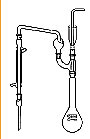 Makro-Kjeldahl-Destillationsapparat komplett</p>Apparatus for macro-Kjeldahl-distillation, compl.</p>Laborbedarf Glasgerte Volumenmessung Analytik