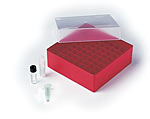 Kryobox B50 GLW Hhe = 45-55 mm mit Raster 9 x 9 fr Kryorhrchen 2,0 ml,Reaktionsgefe 1,5 ml, Test-Tubes 2 ml, Sample-Vials 2 ml