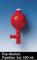 Pipettierball Flip-Modelll fr Pipetten bis 100 ml mit 2 Ventilen</p>Laborbedarf Pipettieren Volumenmessung