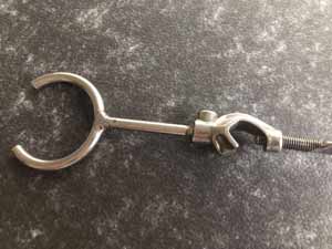 Stativring offen mit Muffe Edelstahl 4301/4308<br>Retortring open with boss, stainless steel 4301<br>Laborbedarf, Stativmaterial , Stativring offen