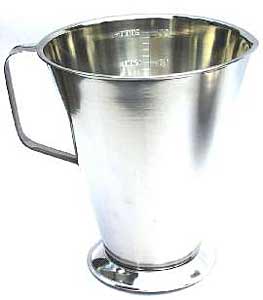 Messbecher 2000 ml graduiert mit Fu, Edelstahl 4301 (Measuring cup 2000 ml with feet, graduated, stainless steel 4301)