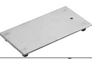 Stativplatten Edelstahl mit Bohrung Gewinde M10, 4 verstellbare Fe, sicherer Stand                                                            (Laborbedarf Verbrauchsmaterial/Hilfsmittel)
