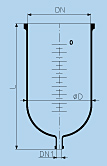 Cylindrical kettle PZ/KZA graduated ,borosilicate glass 3.3