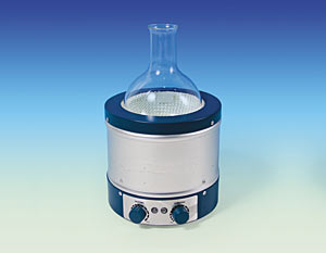 Aluminiumheizhaube,geregelt bis 450C, mit Magnetrhrfunktion 50-750rpm, fr Laborkolben verschiedener Gren 50ml-6l</p>Stirrer Heating Mantles WHM, f. round bottom flasks 50-6000 ml,  with integrated power controller, temperature range 450C,  Magnetic stirrer: 50 - 750 rpm, 80 W, power supply 230 V </p>Laborbedarf,Wrmeregelung,Heizhauben