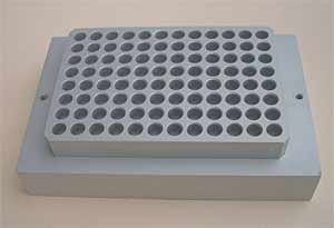 Einsatzblock fr Metallblockthermostate HB-130 oder Biometra fr Mikrotiterplatten U-Form