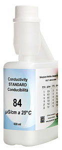 Leitfhigkeitsstandard  84 S/cm  1% / 25C, 500 ml Flasche<br>Conductivity standard 84 S / cm  1% / 25  C, 500 ml bottle<br>Laborbedarf, pH-Messung und Leitfhigkeitsmessung,Leitfhigkeitsstandards