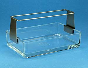 Frbegestell nach Bongert mit Glasschale</p>Bongert staining rack with glass tray</p>Laborbedarf,Mikroskopie,Frbegestelle