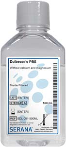 DPBS, Dulbecco's phosphatgepufferte Kochsalzlsung 500ml, steril filtriert</p>DPBS - Dulbecco's Phosphate Buffered Saline, 500ml, Sterile Filtered</p>Zellkultur,Zellkulturpuffer,DPBS