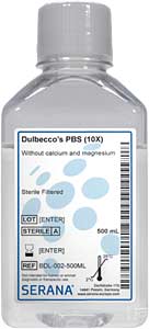 DPBS (10x), Dulbecco's phosphatgepufferte Kochsalzlsung 500ml, steril filtriert</p>DPBS (10x) - Dulbecco's Phosphate Buffered Saline, 500ml, Sterile Filtered</p>Zellkultur,Zellkulturpuffer,DPBS