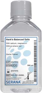 HBSS, Hank's balanced (ausgewogene) Salzlsung, 500ml, steril filtriert</p>HBSS, Hank's Balanced Salt Solution 500ml steril filtered</p>Zellkultur,Zellkulturpuffer,HBSS