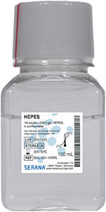HEPES-Lsung 1M in gereinigtem Wasser, steril filtriert, 100ml</p>HEPES Solution,1M solution in purified water, 100ml