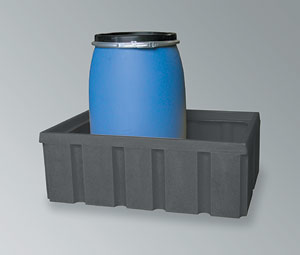 PE-Wanne zur Lagerung von bis zu 2Stck  120l F�sser, zur Lagerung von aggressiven Medien,DIBt-gepr�ft Z40.22-360,Ausf�hrung: ohne Gitterrost