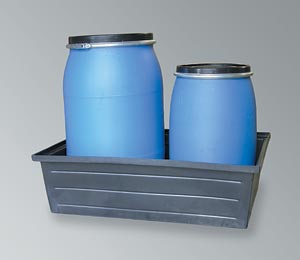 PE-Wanne zur Lagerung von bis zu 2Stck  200l F�sser, zur Lagerung von aggressiven Medien,DIBt-gepr�ft Z40.22-360,Ausf�hrung: ohne Gitterrost