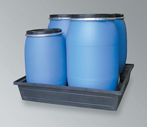 PE-Wanne zur Lagerung von bis zu 4Stck  200l F�sser, zur Lagerung von aggressiven Medien,DIBt-gepr�ft Z40.22-360,Ausf�hrung: ohne Gitterrost