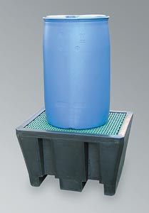 PE-Wanne zur Lagerung von 1Stck  200l F�sser, zur Lagerung von aggressiven Medien,DIBt-gepr�ft Z40.22-360,Ausf�hrung: mit Gitterrost