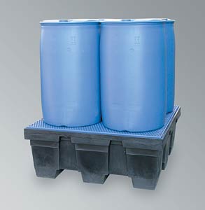 PE-Wanne zur Lagerung von 4Stck  200l F�sser, zur Lagerung von aggressiven Medien,DIBt-gepr�ft Z40.22-360,Ausf�hrung: mit Gitterrost