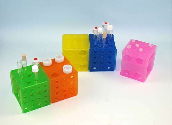 Wrfel-Probenstnder (Kombi-Rack) , PP, VE=5Stck<br>Cube-sample rack (combi rack), PP, pack = 5 pcs<br>Laborbedarf,Lagerung,Rhrchengestelle,Reagenzglasgestelle