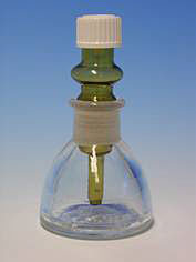 Zedernlflasche aus Glas</p>Glass bottle for cedar oil/p>Laborbedarf,Mikroskopie,Zedernlflasche