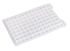 Verschlussmatte EVA, 96-well fr 96-Deep-Well-Platten Standard 2,2ml, unsteril,VE=100Stck (100x1)<br>96-Well-Cover-mat,TPE,non steril</br>Laborbedarf,Lifescience,Verschlussmatten