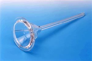 Analysentrichter aus Borosilikatglas 3.3 gerippt zur Schnellfiltration, mit langem Stiel<br>Analytical funnels, borosilicate glass 3.3, angle of 60, corrugated, for rapid filtration, with long stem<br>Laborbedarf,Laborglas,Filtration,Trichter