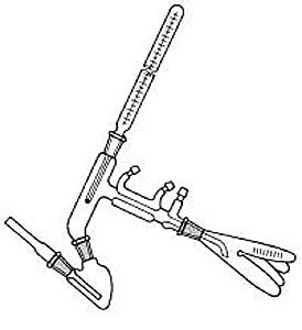 Kurzweg-Destillierapparat fr Mikromengen, extrem kurze Bauart zur schonenden Behandlung des Destillationsgutes, komplett<br>Short path distilling apparatus, micro, complete<br>Laborbedarf,Laborglas, Kurzweg-Destillierapparate