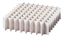 Rastereinsatz fr Pappbox 136 x 136mm H = 25 mm aus tiefkltebestndigem Karton