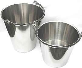 Eimer mit Henkel, graduiert, Edelstahl 4301 (Buckets with handle, graduated, stainless steel 4301)