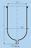 Cylindrical kettle PZ/KZA ungraduated ,borosilicate glass 3.3
