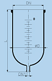 Cylindrical kettle PZ/RK graduated ,borosilicate glass 3.3