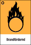 Gefahrsymbol auf Rolle, Brandfrdernd