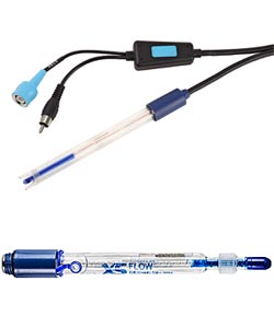 pH-Elektrode Flow T BNC DHS, fr Ionenarme Medien und viskose Proben, mit festem BNC-Kabel und T-Fhler, DHS-Funktion<br>Flow T BNC DHS pH electrode, for low-ion media and viscous samples, with fixed BNC cable and T-probe, DHS function <br>Laborbedarf, pH-Elektroden