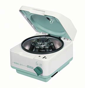 Bench-top centrifuge EBA 21, microprocessor contolled, with brushless drive, without rotor