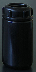Weithalsflasche schwarz mit Schraubdeckel PP 250ml , DxL=62 x122mm, mit Flachboden zur Zentrifugation, getestet bis 13.000 U/min oder 27.585xg, VE=6Stck<br>Wide mouth bottle PP black with screw cap 250ml with flat bottom for centrifugation, tested to 13.000 rpm or 27.585xg, pack = 6 pcs<br>Laborbedarf,Zentrifugation,Flaschen