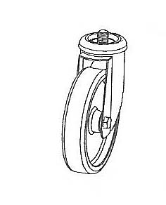 Rollen mit Zapfen aus Eelstahl ohne Bremse fr Arbeitstische Edelstahl  = 125 mm, H = 155 mm<br>Castor with rotating pin in stainless steel<br>Laborbedarf,Edelstahlmbel,Rollen fr Arbeitstische Edelstahl