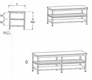 Zwischenbden fr Arbeitstische Edelstahl AISI 304 Cr-Ni 18/10 Tiefe 800 mm<br>Intermediate shelve for  table stainless steel  deep 800mm<br>Laborbedarf,Labormbel,Edelstahlmbel