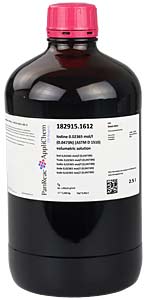 Iod 0,02365 mol/l (0,0473N) (ASTM D 1510) Malsung, 2.5Liter</p>Iodine 0.02365 mol/l (0.0473N) (ASTM D 1510) volumetric solution, 2.5l</p>Laborbedarf,Chemikalien,Malsungen,Iod