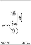 Standard-Dosierbehlter FD-E 60, 60 l, zylindrischer Behlter mit Schraubdeckel, Auendurchmesser: 420 mm, Hhe 640 mm