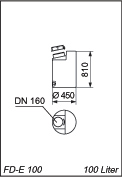 Standard-Dosierbehlter FD-E 100, 100 l, zylindrischer Behlter mit Schraubdeckel, Auendurchmesser: 450 mm, Hhe 810 mm