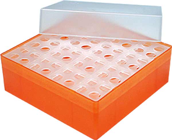 Kryobox B42 GLW� H�he = 45-55 mm mit 8 x 8 runden Bohrungen (zwei Eins�tze) f�r Reaktionsgef��e Typ Safe-Lock� 1,5/2,0 ml o.�. Reaktionsgef��e  oder R�hrchen bis � = 11 mm ! Supersicher! Wackelfrei!