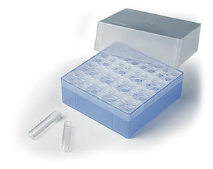 Kryobox B72 GLW� H�he = 75-80 mm 8 x 8 runde Bohrungen f�r R�hrchen 63 x 11 mm oder 70 x 11 mm,  � = 11 mm