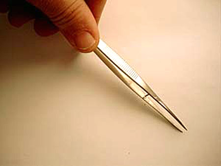 Pinzette spitz mit Fhrungsstift aus Edelstahl Remanit 4301, nichtmagnetisch                                                            (Laborbedarf Verbrauchsmaterial/Hilfsmittel)